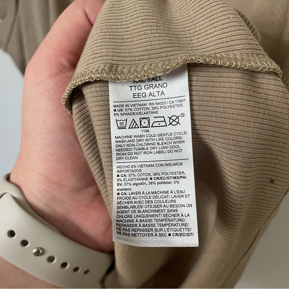 Old Navy Ribbed Square Neck T Shirt Toasted Almond Size XXL Tall NEW NWT - Picture 8 of 9